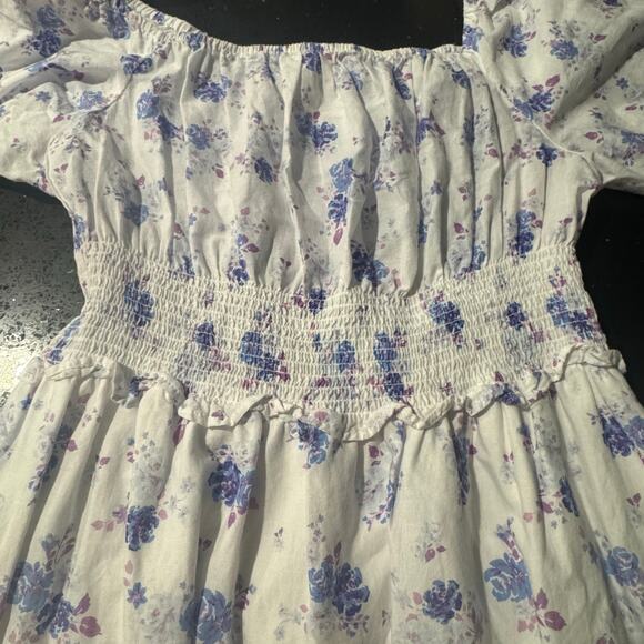 LoveShackFancy x Target Gemma Maxi Dress White Floral Puff Sleeve Size XS - Picture 4 of 9